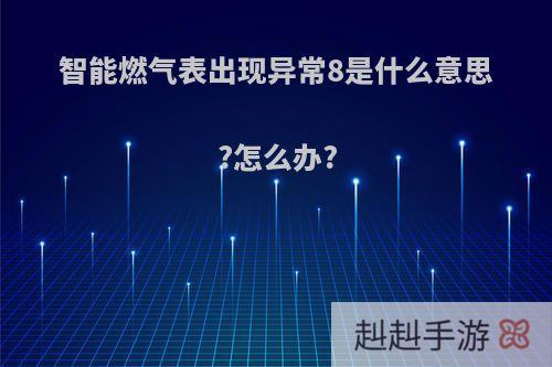 智能燃气表出现异常8是什么意思?怎么办?