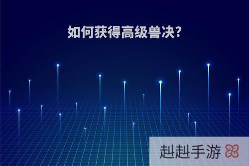 如何获得高级兽决?