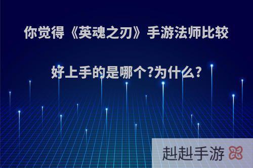 你觉得《英魂之刃》手游法师比较好上手的是哪个?为什么?