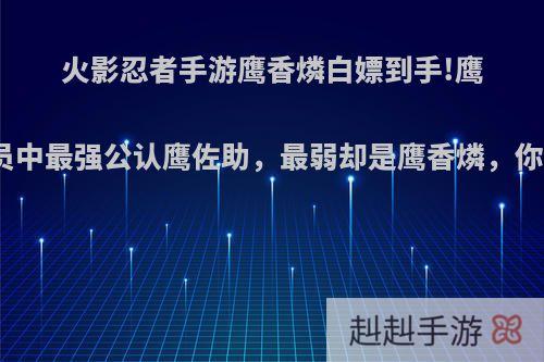 火影忍者手游鹰香燐白嫖到手!鹰小队成员中最强公认鹰佐助，最弱却是鹰香燐，你怎么看?
