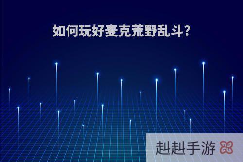 如何玩好麦克荒野乱斗?