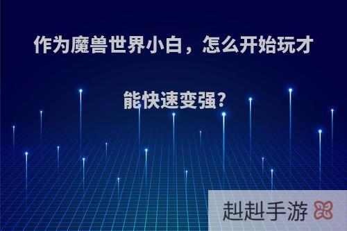作为魔兽世界小白，怎么开始玩才能快速变强?