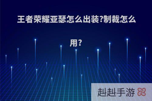 王者荣耀亚瑟怎么出装?制裁怎么用?