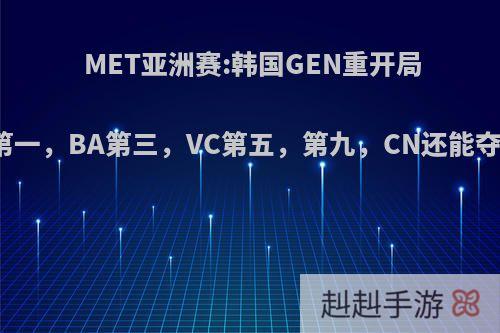 MET亚洲赛:韩国GEN重开局吃鸡第一，BA第三，VC第五，第九，CN还能夺冠吗?