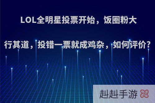 LOL全明星投票开始，饭圈粉大行其道，投错一票就成鸡杂，如何评价?