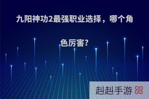 九阳神功2最强职业选择，哪个角色厉害?