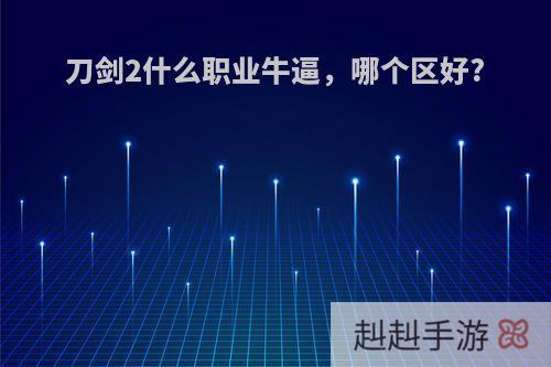 刀剑2什么职业牛逼，哪个区好?