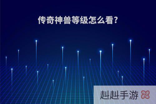 传奇神兽等级怎么看?