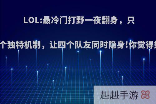 LOL:最冷门打野一夜翻身，只因一个独特机制，让四个队友同时隐身!你觉得如何?