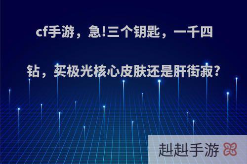cf手游，急!三个钥匙，一千四钻，买极光核心皮肤还是肝街寂?
