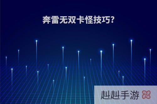奔雷无双卡怪技巧?