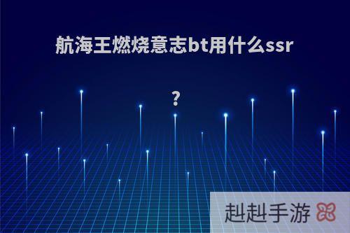 航海王燃烧意志bt用什么ssr?