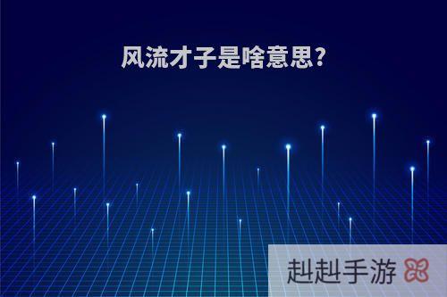 风流才子是啥意思?