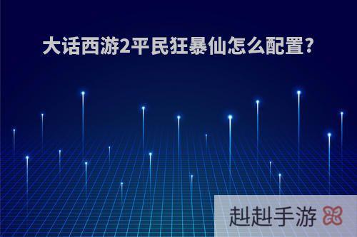 大话西游2平民狂暴仙怎么配置?