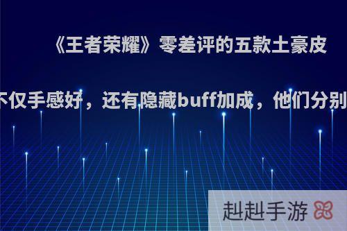 《王者荣耀》零差评的五款土豪皮肤，不仅手感好，还有隐藏buff加成，他们分别是谁?