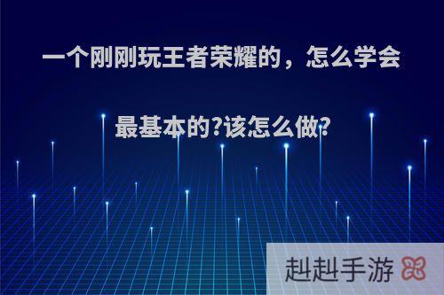 一个刚刚玩王者荣耀的，怎么学会最基本的?该怎么做?