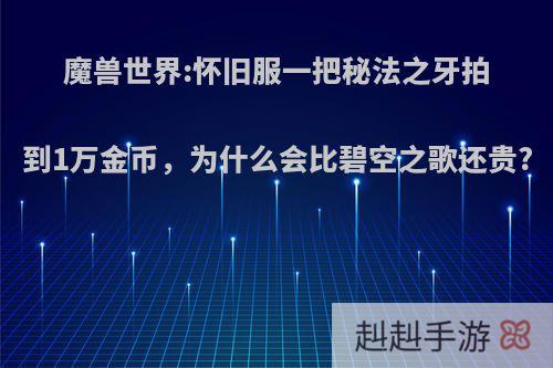 魔兽世界:怀旧服一把秘法之牙拍到1万金币，为什么会比碧空之歌还贵?