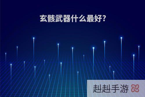 玄骸武器什么最好?