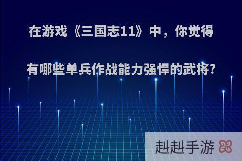在游戏《三国志11》中，你觉得有哪些单兵作战能力强悍的武将?
