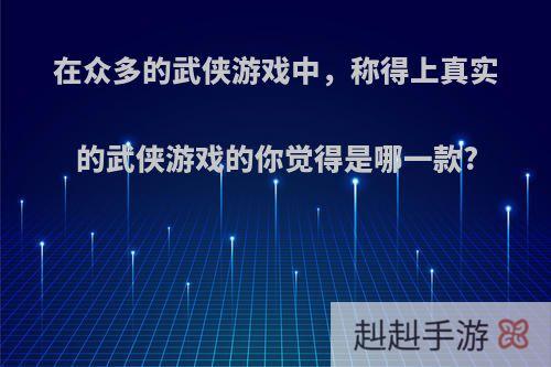 在众多的武侠游戏中，称得上真实的武侠游戏的你觉得是哪一款?