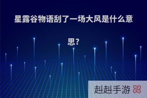 星露谷物语刮了一场大风是什么意思?