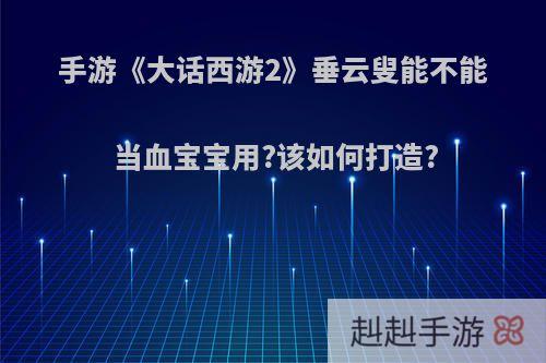 手游《大话西游2》垂云叟能不能当血宝宝用?该如何打造?