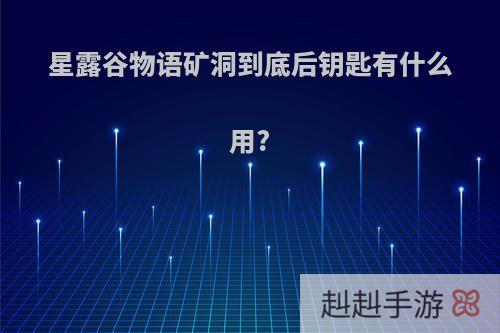 星露谷物语矿洞到底后钥匙有什么用?