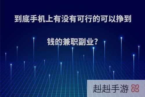 到底手机上有没有可行的可以挣到钱的兼职副业?