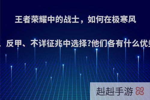 王者荣耀中的战士，如何在极寒风暴、反甲、不详征兆中选择?他们各有什么优劣?
