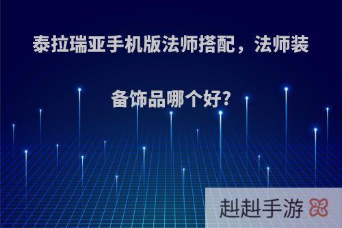 泰拉瑞亚手机版法师搭配，法师装备饰品哪个好?
