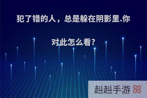 犯了错的人，总是躲在阴影里.你对此怎么看?