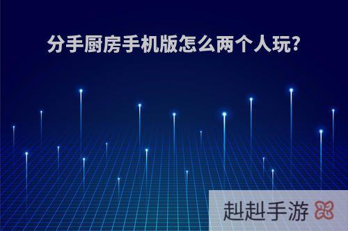 分手厨房手机版怎么两个人玩?