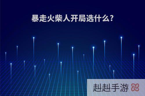 暴走火柴人开局选什么?