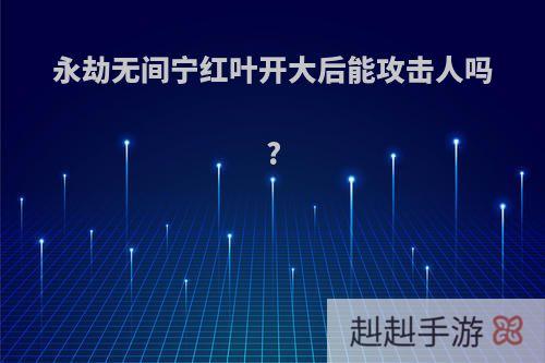 永劫无间宁红叶开大后能攻击人吗?