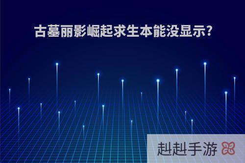 古墓丽影崛起求生本能没显示?