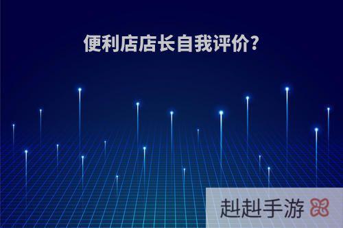 便利店店长自我评价?