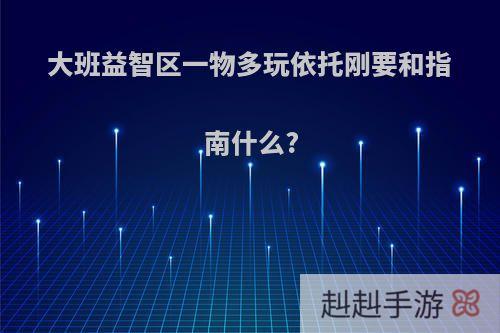 大班益智区一物多玩依托刚要和指南什么?