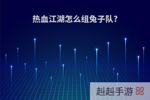 热血江湖怎么组兔子队?