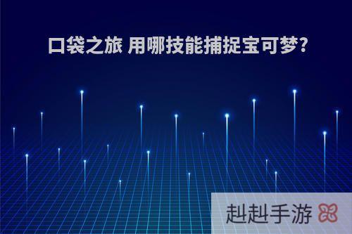 口袋之旅 用哪技能捕捉宝可梦?