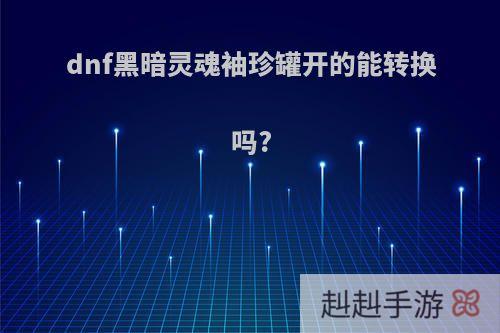 dnf黑暗灵魂袖珍罐开的能转换吗?