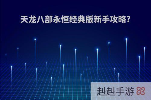 天龙八部永恒经典版新手攻略?