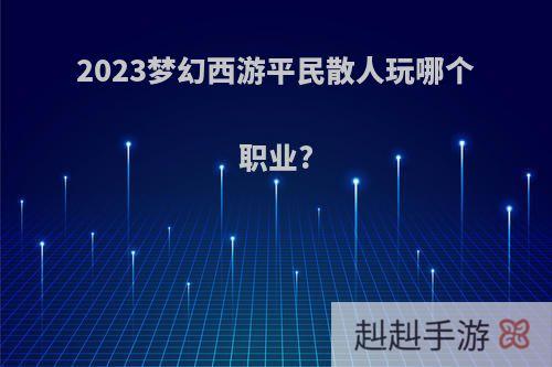 2023梦幻西游平民散人玩哪个职业?