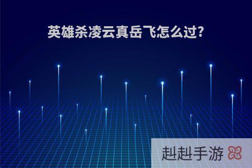 英雄杀凌云真岳飞怎么过?
