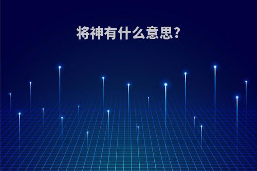 将神有什么意思?