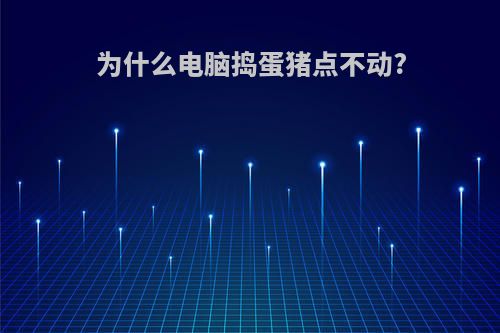 为什么电脑捣蛋猪点不动?