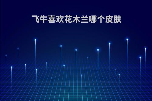 飞牛喜欢花木兰哪个皮肤