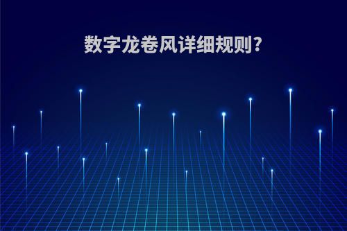 数字龙卷风详细规则?