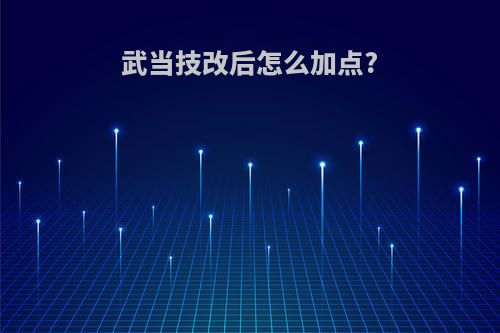 武当技改后怎么加点?