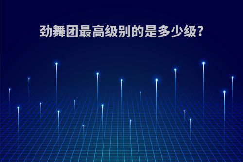 劲舞团最高级别的是多少级?