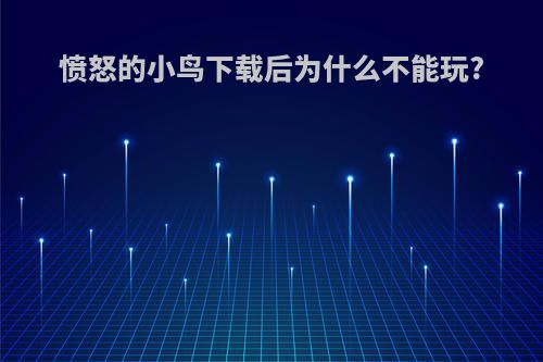 愤怒的小鸟下载后为什么不能玩?